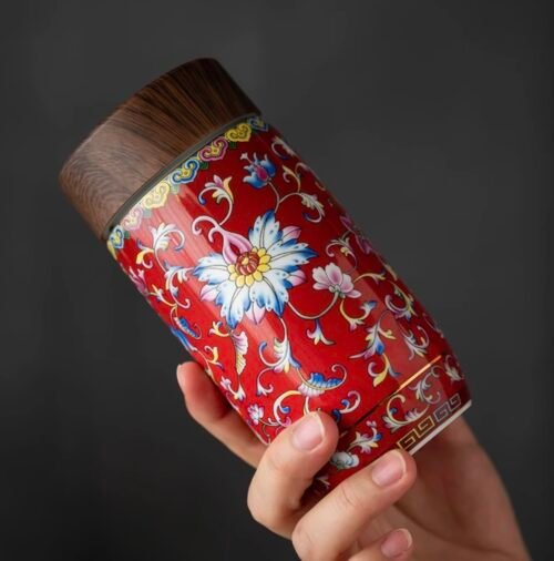 High-End 999 Silver Thermal Tea Cup – Royal Style Enamel Insulated Mug