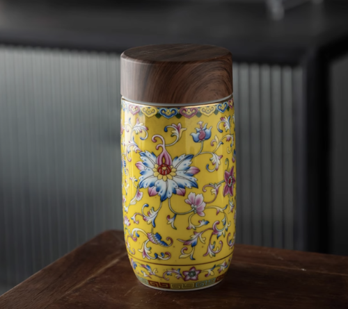 High-End 999 Silver Thermal Tea Cup – Royal Style Enamel Insulated Mug