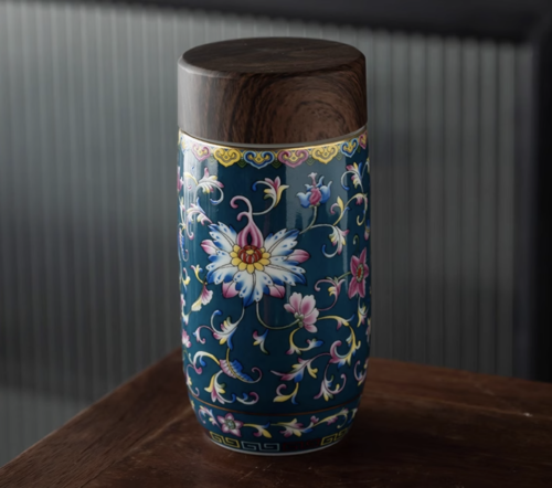 High-End 999 Silver Thermal Tea Cup – Royal Style Enamel Insulated Mug