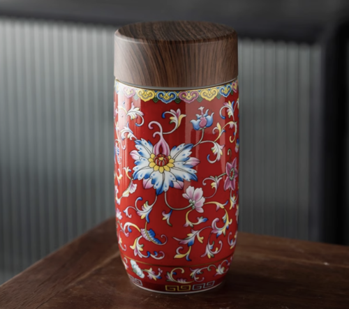 High-End 999 Silver Thermal Tea Cup – Royal Style Enamel Insulated Mug