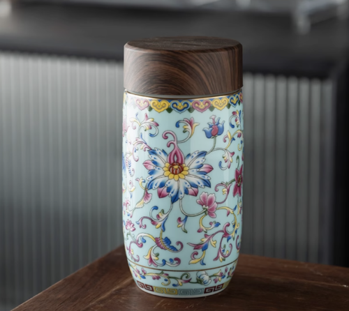 High-End 999 Silver Thermal Tea Cup – Royal Style Enamel Insulated Mug