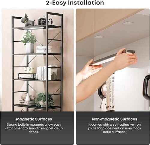 Magnetic Dimmable Under Cabinet Lights, 2-Pack, 32 LED, USB Rechargeable, Motion Sensor