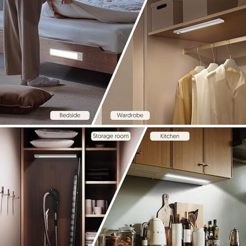 Magnetic Dimmable Under Cabinet Lights, 2-Pack, 32 LED, USB Rechargeable, Motion Sensor