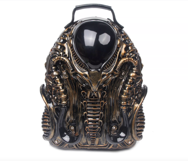 Punk Cyber Alien Backpack gold