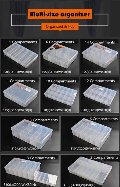 🧰 TACTIX® Multi-Compartment Plastic Storage Box Series